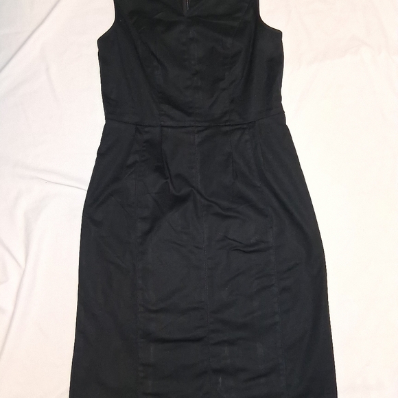 Peck & Peck COLLCTION Elegant Black Sleeveless Midi Dress Wen.Sz 6 98%cotton - Picture 9 of 16